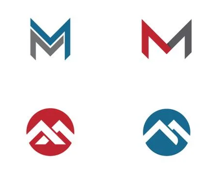 M Letter Logo Template Vector Icon Stock Illustration