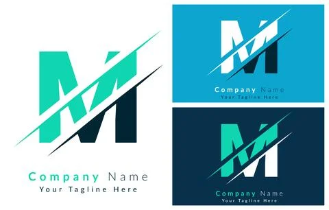 M Letter Logo Vector Design Template Elements Illustrazione stock
