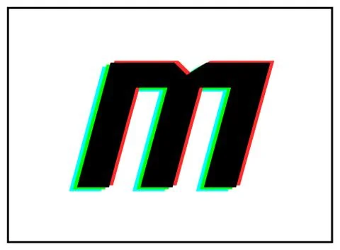 M letter logo, vector desing font .Dynamic, split-color, shadow of  number re Stock Illustration