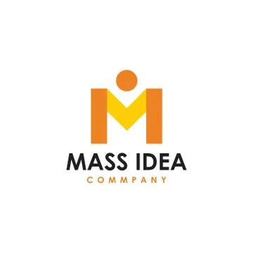 M letter mark monogram square logo vector Stock Illustration