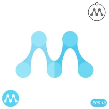 M letter - molecule logo conception Stock Illustration