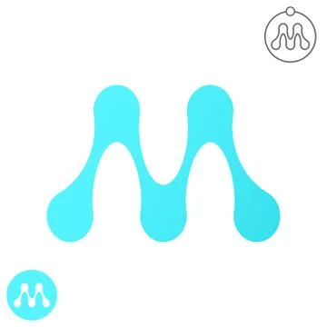 M letter, molecule logo Stock-Illustration
