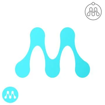 M letter, molecule logo Stock Illustration