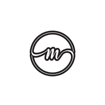 M letter script circle logo design vector Stockillustratie
