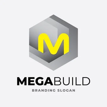M Letter Type Arch Building Logo Design Stock Illustration