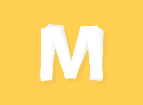 M Letter vector font, modern layers design. Eps10 illustration 스톡 일러스트