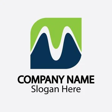 M letter wave Logo Template vector illustration Stock Illustration