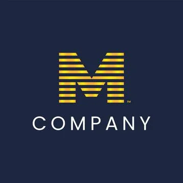 M Line Letter Logo Stock Illustration