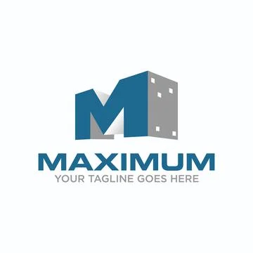 M Logo. Building design. 3D drawing. The concept of the M font. Ilustración de archivo