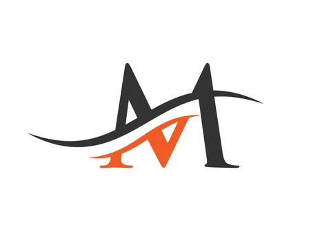 M Logo Design Vector Template. Initial Letter M Logotype For Business And Com Stock Illustration