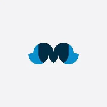 M logo geometric symbol element sign Stock Illustration