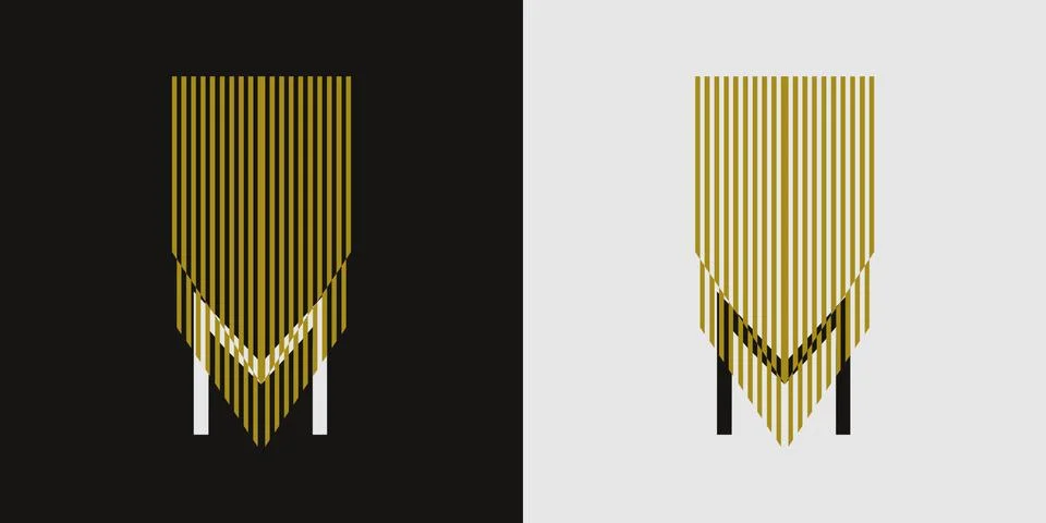 M logo, monogram, vector Stock Illustration