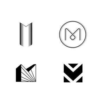 M logo, monogram, vector Stock Illustration