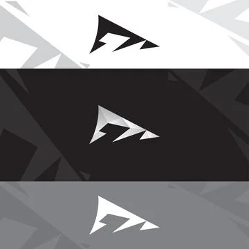 M logo with negative space in the form of the number 1 Illustrazione stock