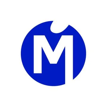 M logo on white Stock Illustration