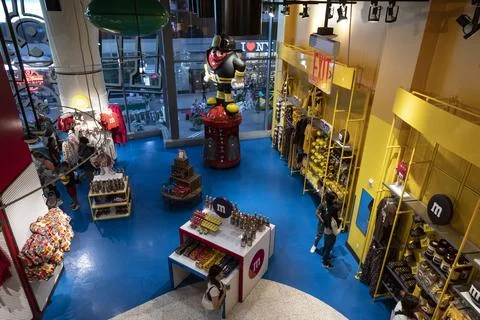 M &amp; M Store at Time Square NYC Stock Photos