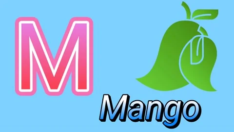 M for Mango - Alphabet learning for kids -  ABC learning  for kids HD(4k) Stock Footage 221030016