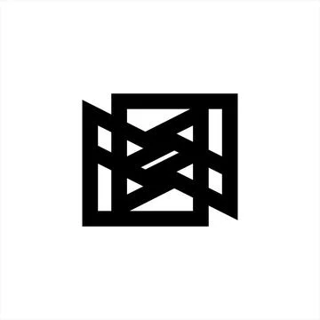 M. MM. MN. NM rectangle shape initials logo for company Stock Illustration