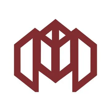 M, MO initials geometric line art logo and vector icon Stock Illustration