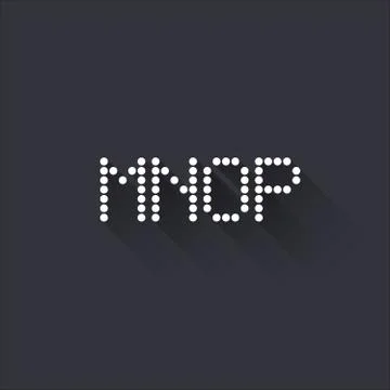 M N O P - Flat Dots Alphabet Stock Illustration