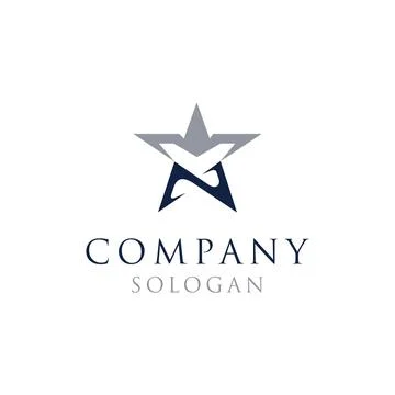 M N STAR TYPOGRAPHY LOGO DESIGN Stock Illustration