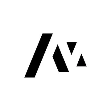 M negative space letter logo vector Stock Illustration