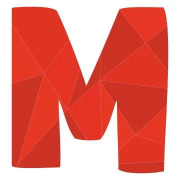 M red alphabet vector letter isolated on white background Stock Illustration