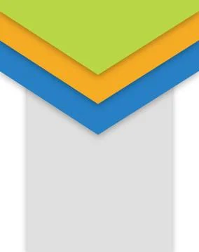 M shaped white Symbol with shadow Multicolors Stock Illustration