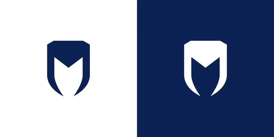 The M shield logo design is modern and strong Stock Illustration