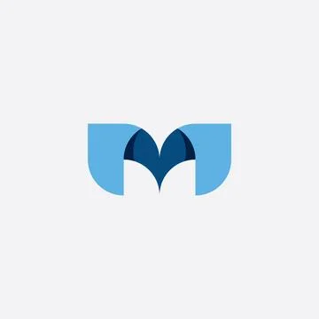 M symbol element vector logo sign blue icon 스톡 일러스트