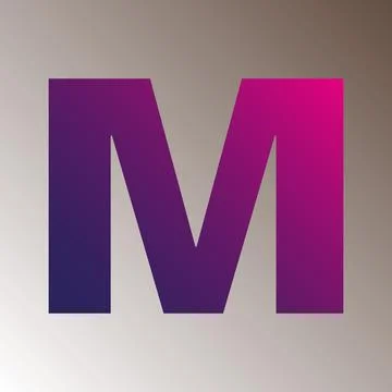 M text gradient color letter mark logo template vector design Illustrazione stock