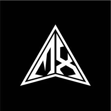 M X initials in the form of a modern minimalist arrow. perfect for letters, g Stock Illustration