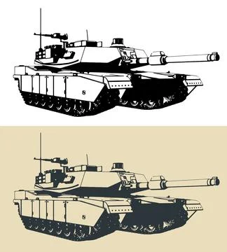 M1 Abrams illustrations Stock Illustration