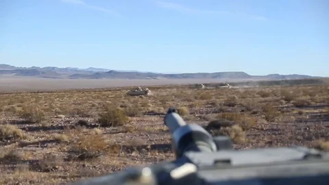 M1 Abrams moves in Tactical Assembly Area - 2017 Stock Footage 87709200