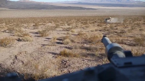 M1 Abrams moves in Tactical Assembly Area - 2017 Stock Footage 87709238