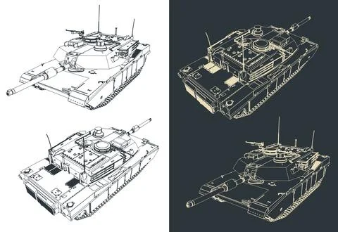 M1 Abrams tank illustrations Stock Illustration