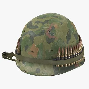 3D Model: M1 Combat Helmet - With Cover - Laying #90996139