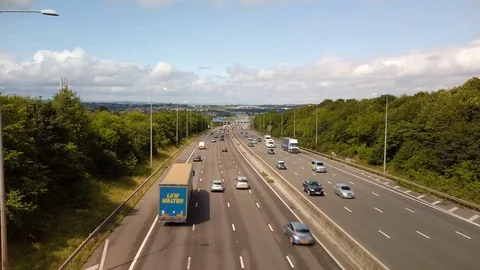 M1 Motorway Timelapse HyperLapse UK 4K Stock Footage 113972371