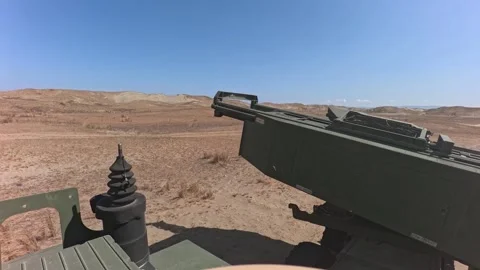 M142 HIMARS fires during a live-fire exercise Stock Footage 334702344