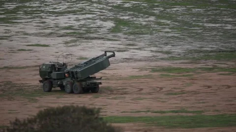 M142 HIMARS. Overview and Launching Rockets Down Range 007 Stock Footage 162055324