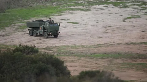 M142 HIMARS. Overview and Launching Rockets Down Range 012 Stock Footage 162055334