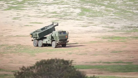 M142 HIMARS. Overview and Launching Rockets Down Range 013 Stock Footage 162055343