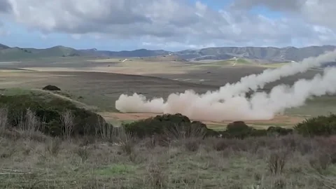 M142 HIMARS. Overview and Launching Rockets Down Range 010 Video stock 162055345