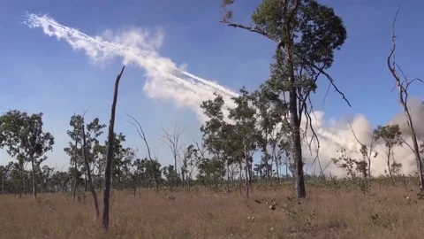M142 HIMARS. Overview and Launching Rockets Down Range 022 Stock Footage 162055411