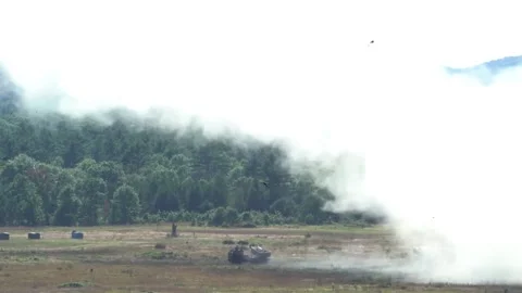 M142 HIMARS. Overview and Launching Rockets Down Range 019 Stock Footage 162055412