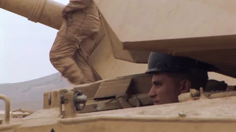 M1A1 Abrams Driver maneuvering | Stock Video | Pond5