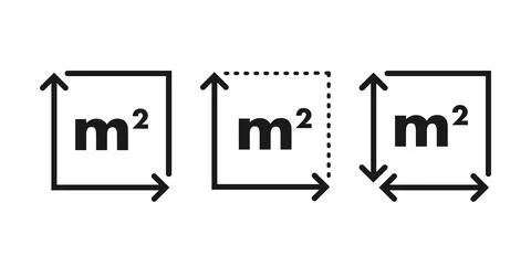 M2 area unit icon. Square Meter. Vector stock illustration. Illustrazione stock