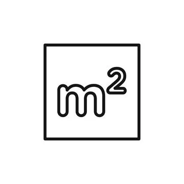 M2 area unit logo sign vector outline Stock Illustration
