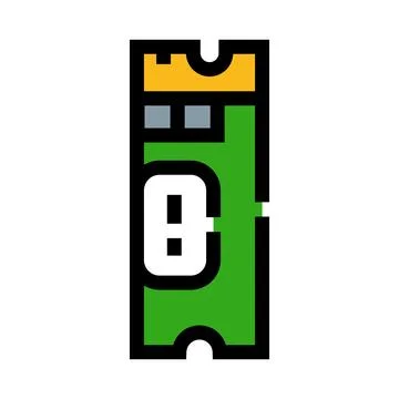 M.2 solid state drive computer component icon Stock Illustration