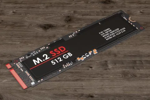 M2 SSD 512 gb, 3D rendering Stock Illustration